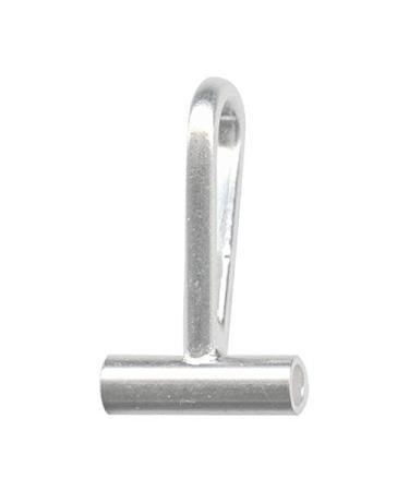 Horizontal Brooch Converter for Changing Brooches and Pins to Pendants Plated Brass Metal (Silver)