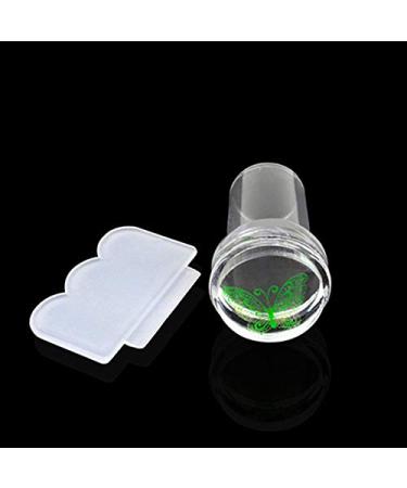 2pcs Clear Silicone Jelly Stamper with Scraper Clear Nail Art Jelly Stamper Nail Art Stamping Stamper for Manicure Tools Xmas Gifts Clear