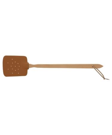 5x Hofmeister fly clapping beech wood & leather 47.5 cm from Europe practical mosquito rackets against insects clap with leather strap for hanging flying spades & insect shredders Brown synthetic leather 5