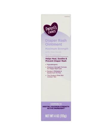 Parent's Choice Maximum Strength Diaper Rash Ointment 4 oz - Fast Relief for Baby's Skin - Buy Online on SooperMarket.com