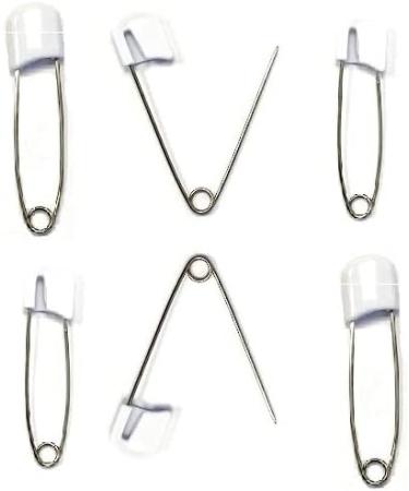 Nappy Pins Safety Lock - 24 Pcs White Diaper Pins for Baby Infants Kids - Buy Online on SooperMarket.com