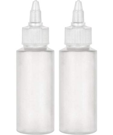 BRIGHTFROM Twist Top Applicator Bottles Squeeze 2 OZ Empty Plastic Bottles Refillable Open/Close Nozzle - Multi Purpose (Pack of 2)