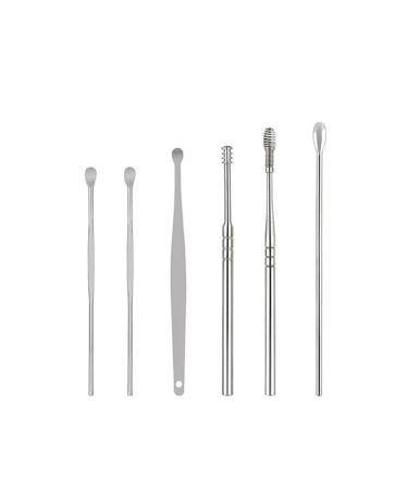 Portable Ear Cleaner Stainless Steel Ear Spoon Set Stainless Steel Ear Wax Remover Reusable Stainless Steel Ear Wax Remover Set Ear Wax Easily Removed Ideal for Personal and Home Use(Stainless steel)