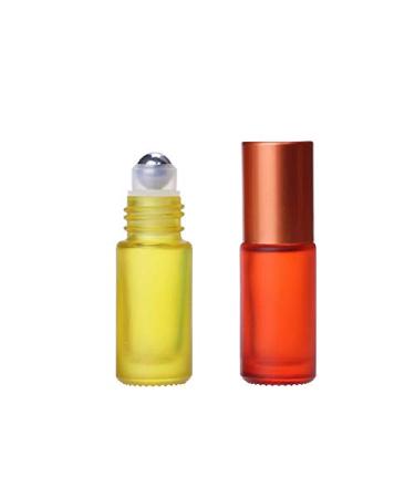 8pcs 5ml Colorful Frosted Roll on Bottles - Refillable Glass Roller Ball Containers for Essential Oils - Aromatherapy Massage Roller Bottles with Stainless Steel Ball + Bonus Dropper - Buy Online on SooperMarket.com