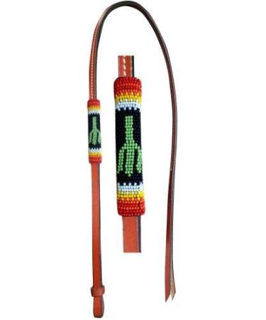 Showman Leather Over & Under Whip w/Cactus Beaded Overlay
