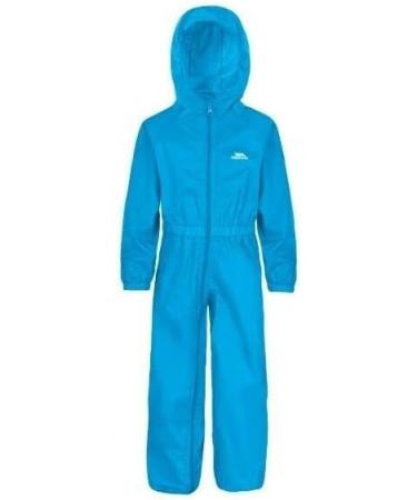 Trespass Kids Unisex Button Rain Suit 7-8 Years Teal - Waterproof Outdoor Gear - Buy Online on SooperMarket.com