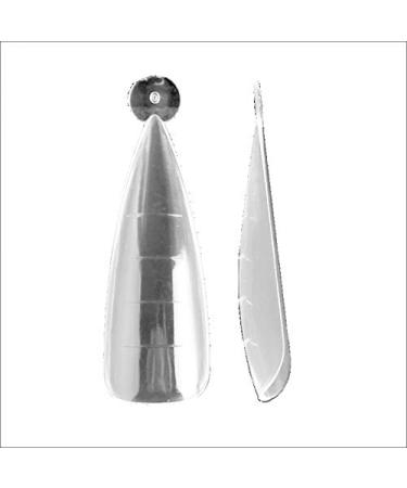 10 Stiletto Dual Tips transparent. With length guide. Extension templates for acrylic gel & acrylic. Popits. Dual5071