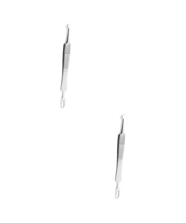 WOONEKY 6 Pcs Clip Mole Removal Scissor Blackhead Pimple Removal Kit Comedone Silver Stainless Steel