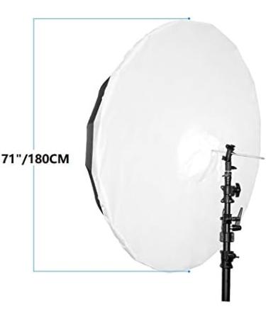 HappyGo 7-Foot Parabolic Umbrella Front Diffuser Cover - Black/Silver Soft Light Cloth for 16 Rods - Elastic Band for Fixed Fit - Buy Online on SooperMarket.com
