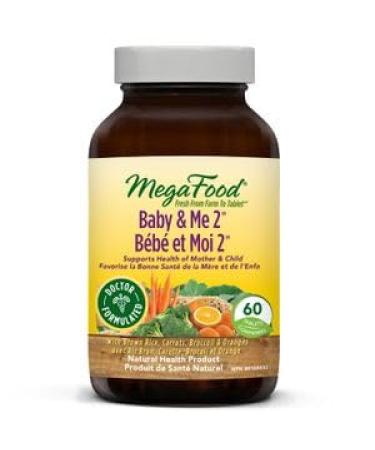 MegaFood| Baby & Me 2| Prenatal Vitamins for Women| Multivitamins for Women | Optimal Iron Folate B12 B6 Vitamin D Choline & Biotin| Supports Healthy Glucose Metabolism| Thyroid Function| Skin Health | 60 Tablets | 1 Month Supply Prenatal Vitamins 60 coun