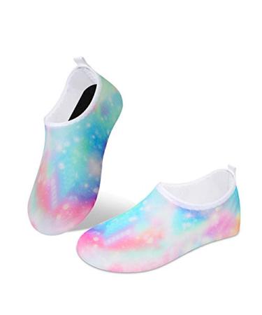 Toddler Water Shoes Kids Quick Dry Water Swim Socks Boys Girls Non Slip Aqua Socks for Beach Swim Pool 7-8 Toddler Gradient Dream