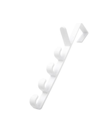 OATIPHO Hanging Rack 2pcs 5 Hooks Hanging The Hat White Over Multifunctional Coat Hanger Plastic Rack Towel Door Holders 2pcs White