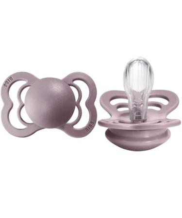 BIBS Supreme Baby Pacifiers | BPA-Free Silicone Pacifier | Made in Denmark | Set of 2 Soothers (Heather  0-6 Months)