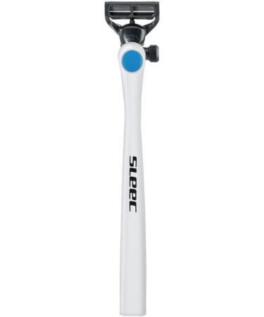 Sleec Razor Body Sport - High-Quality German Razor for Face Legs & Back | Fold-Out Grip | 4x5 Blades | White/Light Blue - Buy Online on SooperMarket.com