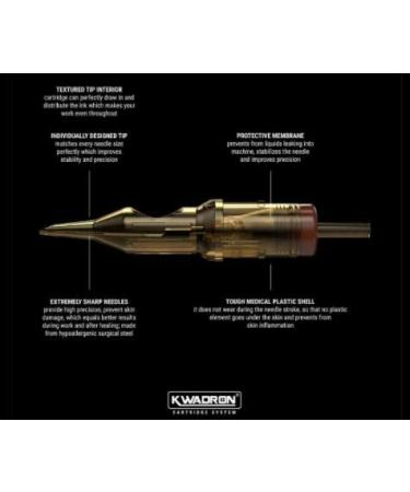 Kwadron Premium Tattoo Cartridge Needles Box of 20 (9RLLT 0.30) - High-Quality Tattoo Needles - Buy Online on SooperMarket.com