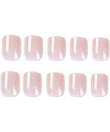 24PCS Glossy Square Press on Nails Light Purple Edge Short False Nails Full Cover Artificial Nails Tips for Women and Girls 15 - Buy Online on SooperMarket.com