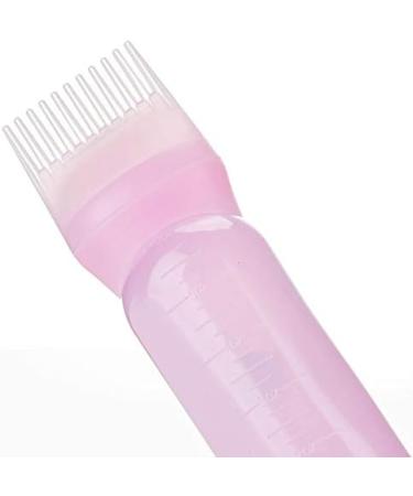 Ehoter 120Ml Applicator Bottle Hair Colour Brush Hair Oil Bottle with Graduated Brush Applicator Bottle Comb Root Comb Salon Hair Coloring Tool (Pink) 1.0 count - Buy Online on SooperMarket.com