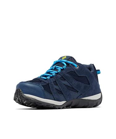 Columbia Unisex-Child Youth Redmond Waterproof Hiking Shoe Big Kid (8-12 Years) 6 Big Kid Collegiate Navy, Laser Lemon