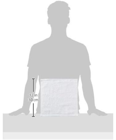 Amazon Basics Cotton Washcloths - 12-Pack 30x30 cm - Soft & Absorbent White Washcloths for Everyday Use | International Shipping Available - Buy Online on SooperMarket.com