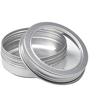 Zeoabsy 50 Pack 60ml Silver Aluminum Tin Cans with Screw Cap & Viewing Window - Ideal for DIY Ointments Candles Cosmetics & Shaving Soap - Buy Online on SooperMarket.com