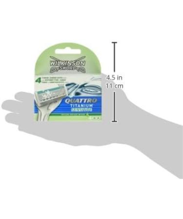 Wilkinson Sword Quattro Titanium Sensitive Razor Blades - 4 Pack for Men's Razors | Premium Comfort & Precision - Buy Online on SooperMarket.com