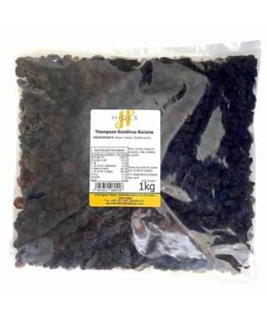 Hides Fine Foods - Thompson Seedless Raisins 1kg - GMO Free - Suitable for Vegetarians - Baking - Desserts - Cakes - Cookies - Tart - Mince Pies - Granola