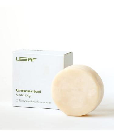 Leaf Shave | Shave Soap Bar - Unscented Bar Soap for Shaving for Women & Men, 3 oz