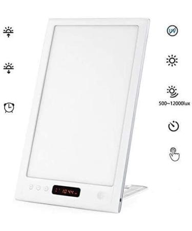 ONOTEC Light Therapy Lamp Natural Sun Lamp UV-Free 12000 Lux LED Bright Therapy Light Touch Control Timer Function with 4 Adjustable Brightness Level & Standing Bracket for Home - Buy Online on SooperMarket.com