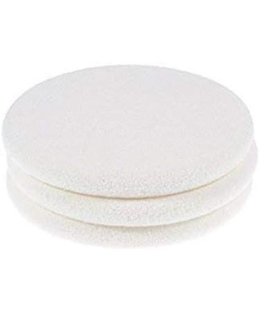 3 Piece Face Facial Makeup Powder Puffer Round Pad White - Buy Online on SooperMarket.com