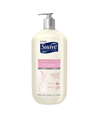 Suave Silkening Body Lotion - Baby Oil - 32 oz - 2 pk Powder Fresh 32 Fl Oz (Pack of 2)