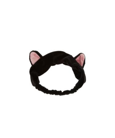1PC Women Cat Ears Headbands Elastic Head Wrap for Face Washing Makeup Running Sport Black