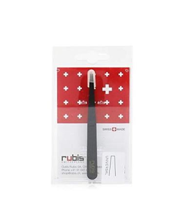 Rubis Universal Eyebrow Tweezers - straight tip - tweezers for plucking eyebrows - white