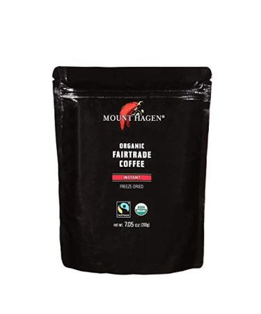 Mount Hagen 7.05 oz Organic Fair Trade Freeze Dried Instant Coffee Bulk Resealable Doypack Bag, Kosher Award-winning Single-origin 100% Arabica Freeze Dried Coffee Packets, Instant Coffee For Camping