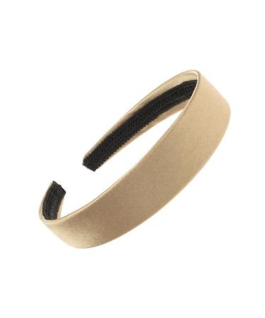 2.5cm (1") Gold Satin Covered Plastic Alice Band Hair Band Headband No Teeth for Women Girls by Glitz4Girlz