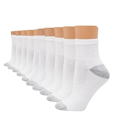 Hanes Women's 10-Pair Value Pack Ankle Socks 5-9 White