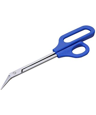 Mofun Long Handle Toenail Scissor Clippers Thick Nails Easy Reach Toenail Scissors Easy Ergonomic Elderly Cuticle for Women and Men (Blue)