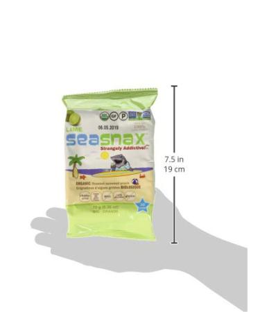 SeaSnax Organic Roasted Seaweed Snack Lime 0.36 oz (Pack of 12) - Healthy & Delicious - Buy Online on SooperMarket.com