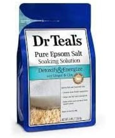 Dr. Teals Ginger & Clay Epsom Salt Bath Soaking Solution Gift Set - Detoxify & Energize, Relieve Stress - 2 Pack 3lbs ea - Buy Online on SooperMarket.com