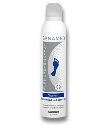 Sanamed Foot Cream Foam Sapphire Foot Foam for Calluses Cracked Skin with Urea 300 ml 300 ml (1 pack)