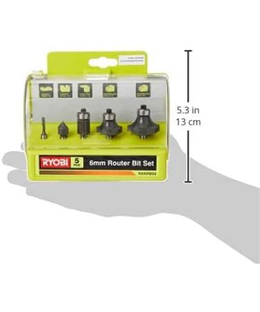 RYOBI RAKRBS5 Router Cutters 5 Piece 6 mm - Buy Online on SooperMarket.com