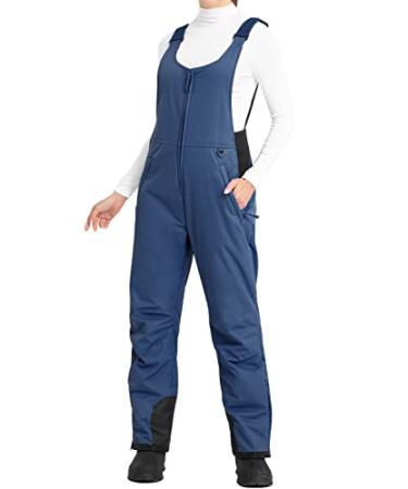 Ohuhu Snow Pants Womens Snow Bibs Essential Insulated Ski Bib Overalls for Women Snowboarding Winter Regular X-Large/30" Inseam Navy