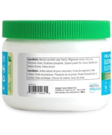 Organika Electrolytes Powder - Cucumber Pear - Sugar-Free Hydration and Electrolyte Replenishment with Prebiotics and Vitamin C - 210g - 60 servings Cucumber Pear 210g - Buy Online on SooperMarket.com