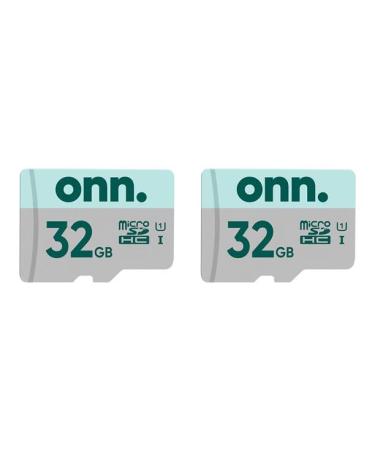 onn. 32GB Class 10 U1 Flash Memory Card 2-Pack