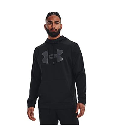 Under Armour Men's Big Logo Armourfleece Hoodie (001) Black / Black / Pitch Gray Large