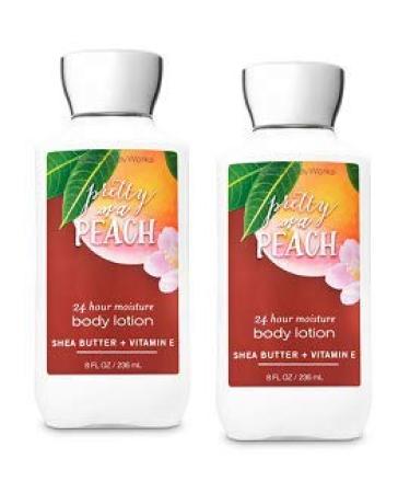 Bath and Body Works 2 Pack Pretty as a Peach Super Smooth Body Lotion 8 Oz