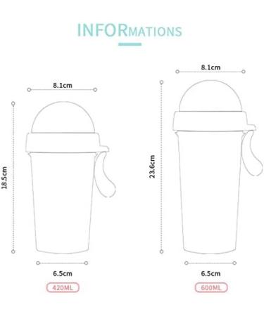 Portable Double Straw Leak-Proof Kid Cup 20oz Blue - Children's 2-in-1 Water Bottle with Lid and Cute Design - Buy Online on SooperMarket.com
