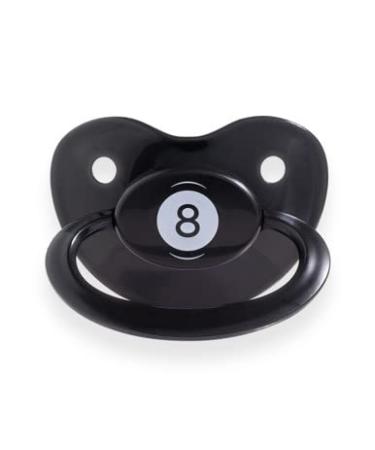 Pacifier Addict - Fixx - JUMBO Size 10 Orthodontic Therapeutic Sleep Aid XXL Adult Pacifier - Black - Magic 8-Ball
