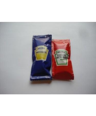 25 Individual Heinz Mayonnaise Sachets & 25 Heinz Tomato Sauce Sachets