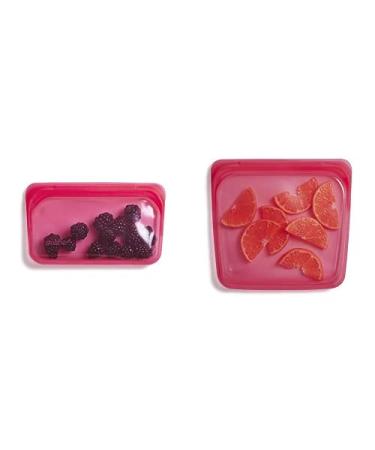 Stasher Reusable Silicone Food Bag Sandwich Size Medium Raspberry 15 fl oz (450 ml)