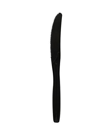 Karat U2011B 6.2" PP Medium-Heavy Weight Disposable Knife, Black (Pack of 1000)